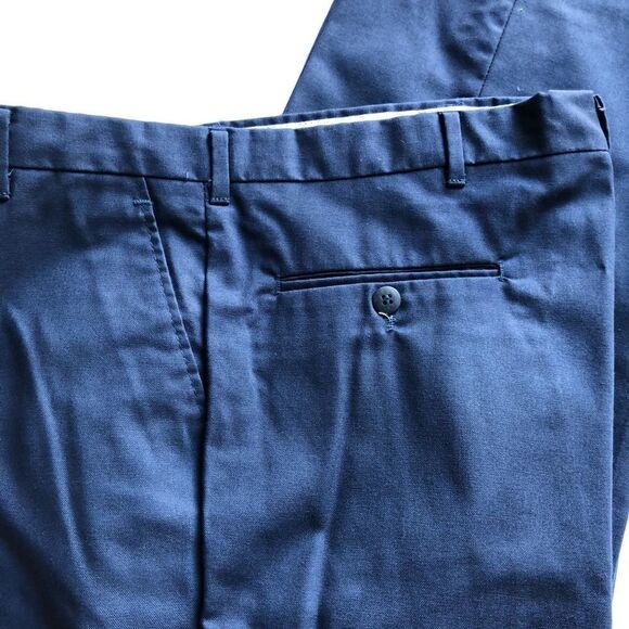 Dress pants cotton blend blue 36X29 4 pockets belt loops - Picture 6 of 6